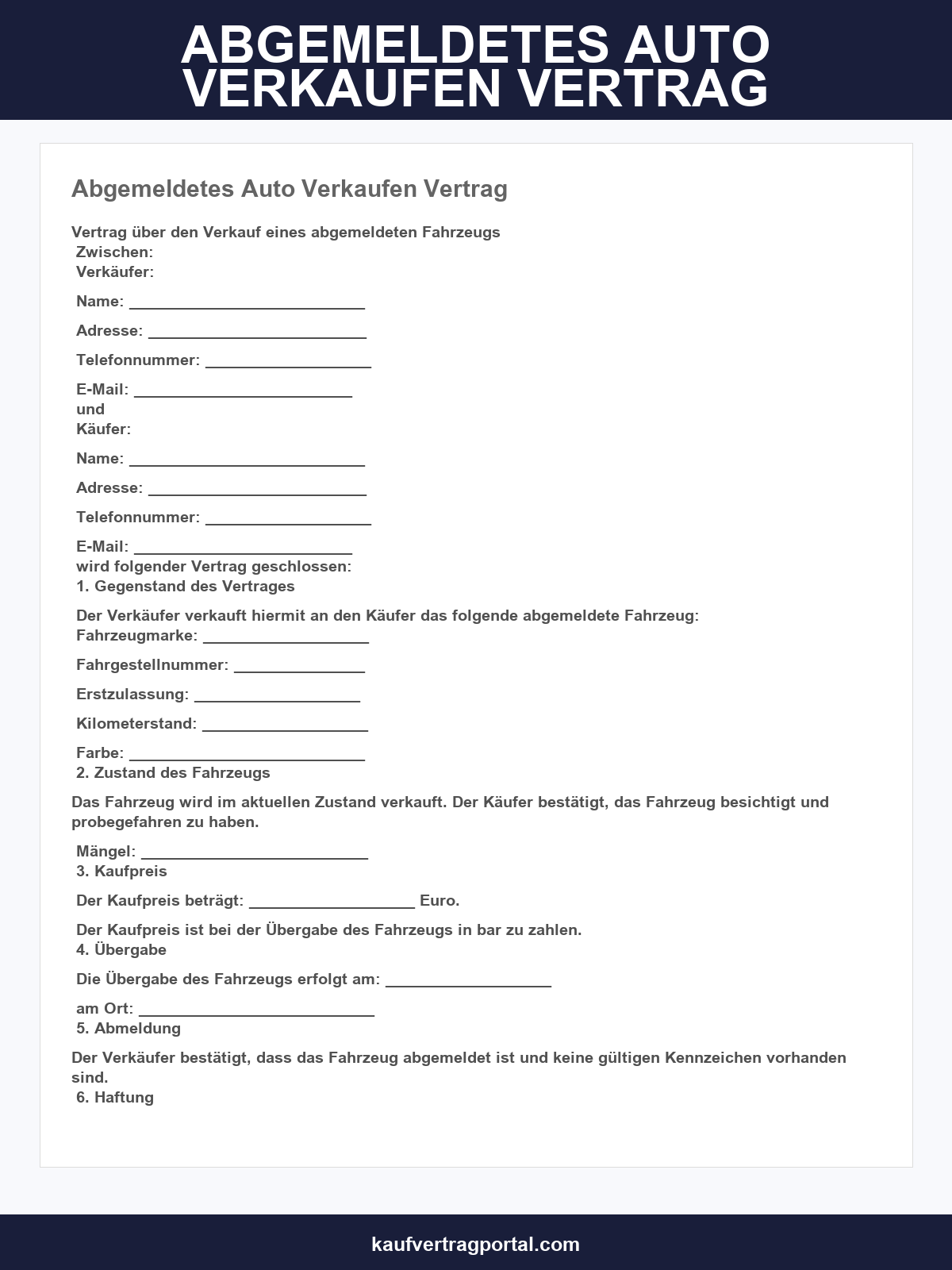 Auto Angemeldet Verkaufen Absichern