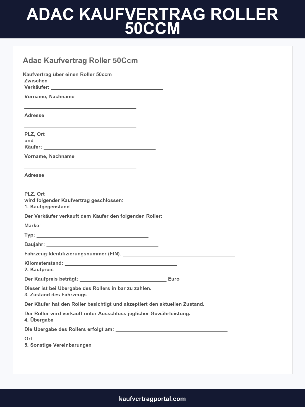 Kaufvertrag Roller Adac